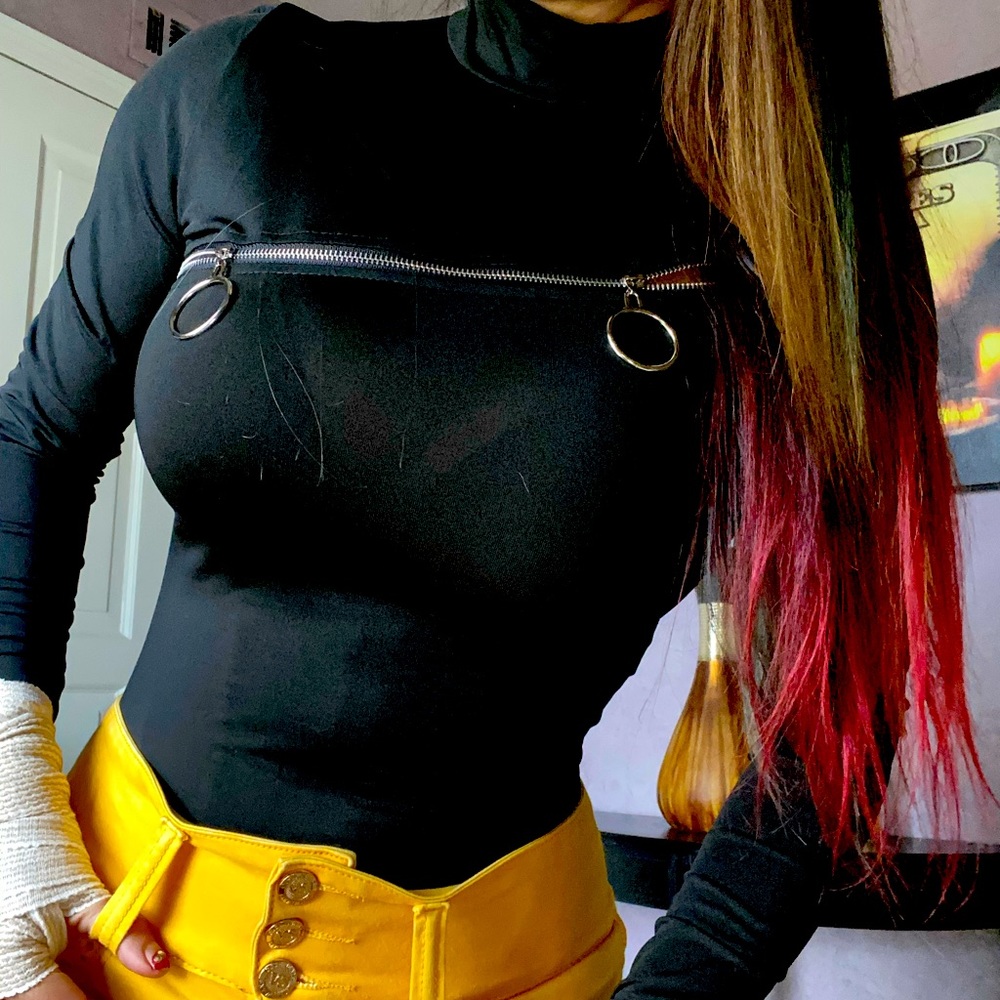 Turtleneck black top